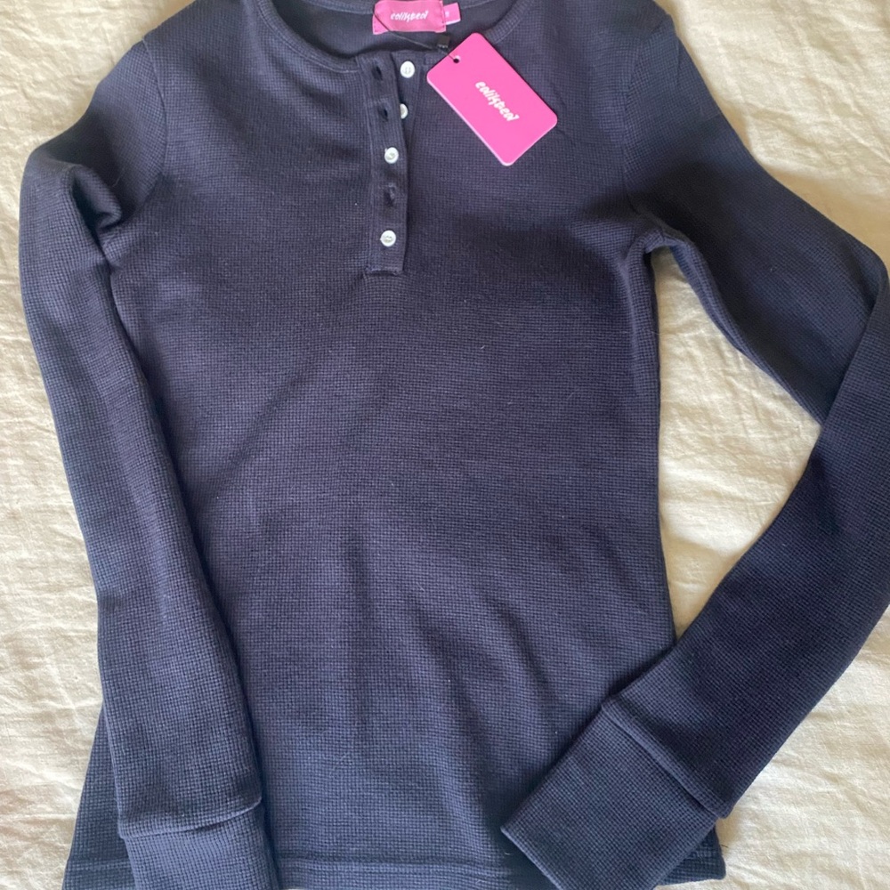 Edikted Navy long sleeve Top